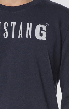 LONGSLEEVE MĘSKI MUSTANG LOGO PRINT SWEATER BLUE NIGHTS 1004753 4085