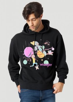 MĘSKA BLUZA WRANGLER RICK&MORTY HOODIE BLACK W6R2HN100