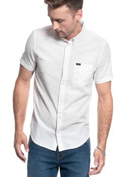 MĘSKA KOSZULA LEE SS BUTTON DOWN REGULAR WHITE CANVAS  L886TLRR