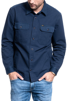 MĘSKA KOSZULA MATERIAŁOWA LEE 2 PKT OVERSHIRT RELAXED FIT NAVY  L67MDO35