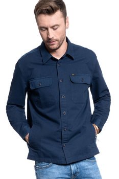 MĘSKA KOSZULA MATERIAŁOWA LEE 2 PKT OVERSHIRT RELAXED FIT NAVY  L67MDO35