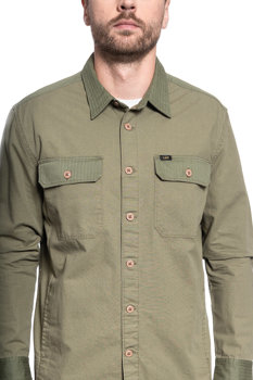 MĘSKA KOSZULA MATERIAŁOWA LEE 2PKT OVERSHIRT RELXED FIT UTILITY GREEN L67MDONG