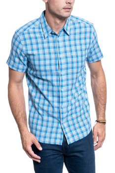 MĘSKA KOSZULA MATERIAŁOWA WRANGLER SS 1 PKT SHIRT CERULEAN BLUE  W5J11OXVT