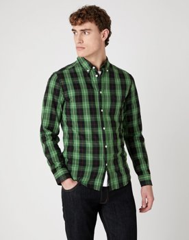 MĘSKA KOSZULA WRANGLER LS 1 PKT BUTTON DOWN ARTICHOKE GREEN W5F34MG14