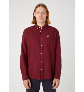 MĘSKA KOSZULA WRANGLER LS 1 PKT BUTTON DOWN RED DAHLIA 112345376