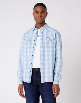 MĘSKA KOSZULA WRANGLER LS WESTERN SHIRT LIGHT INDIGO  W5A02ZX4E
