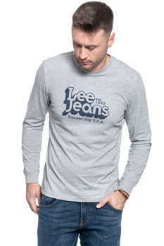 MĘSKI LONGSLEEVE LEE SEASONAL 70S LOGO GREY MELE L62OFQ37