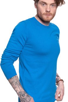 MĘSKI SWETER WRANGLER CREW KNIT DIRECTOIRE BLUE W8A0PDXKL