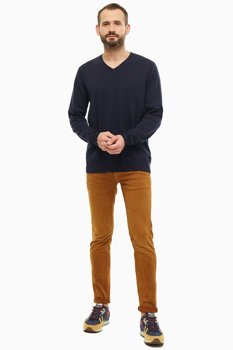 MĘSKI SWETER WRANGLER V NECK KNIT DARK NAVY W8A12PXAE