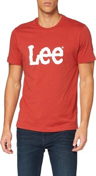 MĘSKI T-SHIRT LEE WOBBLY LOGO TEE RED OCHRE L65QAIOE