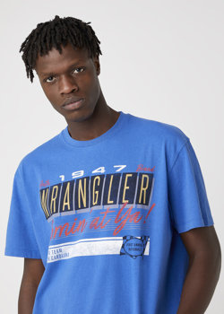 MĘSKI T-SHIRT WRANGLER SS CAR TEE WRANGLER BLUE W7APGFX05