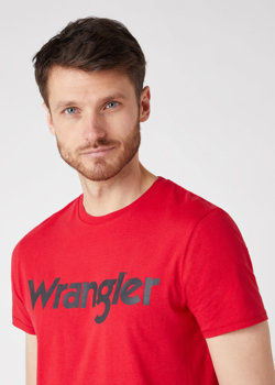 MĘSKI T-SHIRT WRANGLER SS LOGO TEE INFRARED W7M0D3R07