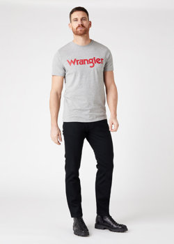 MĘSKI T-SHIRT WRANGLER SS LOGO TEE MID GREY W7M0D3XTT