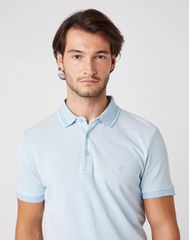 MĘSKIE POLO WRANGLER SS REFINED POLO CERULEAN BLUE  W7AFKHXVT