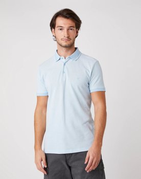 MĘSKIE POLO WRANGLER SS REFINED POLO CERULEAN BLUE  W7AFKHXVT