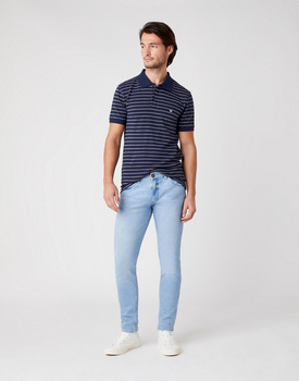 MĘSKIE POLO WRANGLER SS YD STRIPE POLO NAVY  W7ALKD114