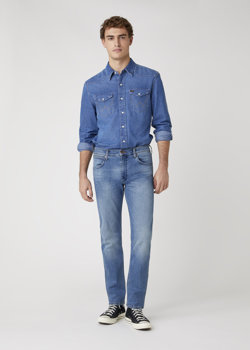 MĘSKIE SPODNIE JEANSOWE WRANGLER GREENSBORO BLUE FEVER W15QQ892