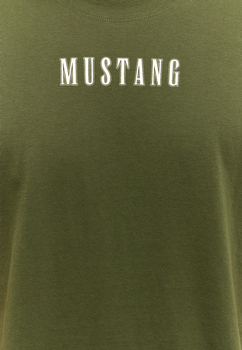 MUSTANG AUSTIN MĘSKI T-SHIRT KOSZULKA LOGO NADRUK RIFLE GREEN 1015653 6514