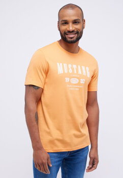 MUSTANG AUSTIN MĘSKI T-SHIRT KOSZULKA NADRUK TANGERINE 1014938 7036