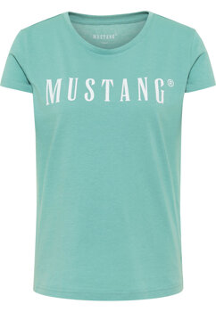 MUSTANG Alina C Logo Tee Damski T-shirt Mineral Blue 1013222 6236