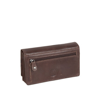 MUSTANG Asti Wallet Side Opening UNIWERSALNY SKÓRZANY PORTFEL PREMIUM POJEMNY NA KARTY SKÓRA DARK BROWN 06.103776