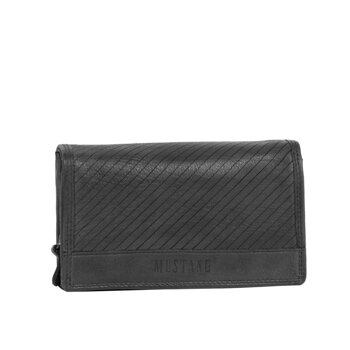 MUSTANG Brasilia Wallet Flap Opening Medium UNIWERSALNY SKÓRZANY PORTFEL PREMIUM POJEMNY NA KARTY SKÓRA BLACK 06.106200