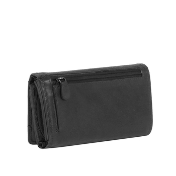 MUSTANG Brasilia Wallet Flap Opening Medium UNIWERSALNY SKÓRZANY PORTFEL PREMIUM POJEMNY NA KARTY SKÓRA BLACK 06.106200