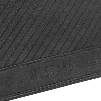 MUSTANG Brasilia Wallet Flap Opening Medium UNIWERSALNY SKÓRZANY PORTFEL PREMIUM POJEMNY NA KARTY SKÓRA BLACK 06.106200