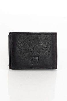 MUSTANG DENIMO WALLET MĘSKI PORTFEL SKÓRZANY POJEMNY KARTY BLACK