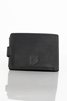 MUSTANG DENIMO WALLET MĘSKI PORTFEL SKÓRZANY POJEMNY NA KARTY PREMIUM BLACK RFID