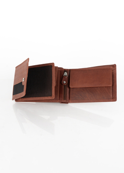 MUSTANG Denimo High Wallet Side Opening With Button SKÓRZANY PORTFEL POJEMNY NA KARTY PREMIUM 