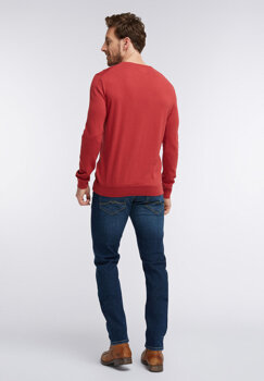 MUSTANG EMIL C BASIC JUMPER MĘSKI SWETER DENIM RED 1005879 7146