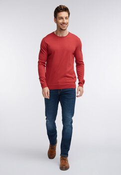 MUSTANG EMIL C BASIC JUMPER MĘSKI SWETER DENIM RED 1005879 7146