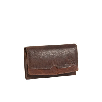 MUSTANG LA SPEZIA WALLET DAMSKI SKÓRZANY PORTFEL PREMIUM POJEMNY NA KARTY SKÓRA BROWN 06.100901