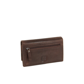 MUSTANG LA SPEZIA WALLET DAMSKI SKÓRZANY PORTFEL PREMIUM POJEMNY NA KARTY SKÓRA BROWN 06.100901