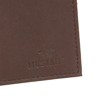 MUSTANG Livorno Wallet Tall Model UNIWERSALNY SKÓRZANY PORTFEL PREMIUM POJEMNY NA KARTY SKÓRA BROWN 06.103201