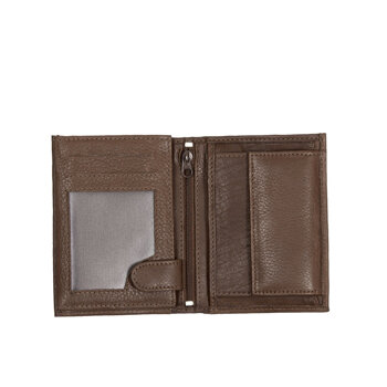 MUSTANG Livorno Wallet Tall Model UNIWERSALNY SKÓRZANY PORTFEL PREMIUM POJEMNY NA KARTY SKÓRA BROWN 06.103201