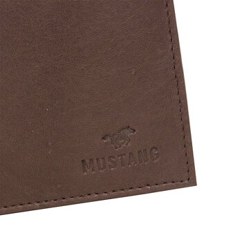 MUSTANG Livorno Wallet Top Opening UNIWERSALNY SKÓRZANY PORTFEL PREMIUM POJEMNY NA KARTY SKÓRA BROWN 06.102901