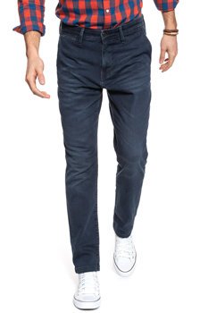 MUSTANG RealX Chino MĘSKIE SPODNIE MATERIAŁOWE ROZCIĄGLIWE DRES Dark Blue Denim 1008081 5000 883