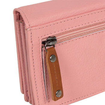 MUSTANG Seattle Long Wallet Top Opening Flap DAMSKI SKÓRZANY PORTFEL PREMIUM POJEMNY NA KARTY SKÓRA PINK 06.104313