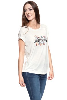 MUSTANG T SHIRT DAMSKI Audrey C Embro CLOUD DANCER 1007921 2020