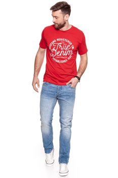 MUSTANG T SHIRT WORDING TEE POMPEIAN RED 1006388 7127