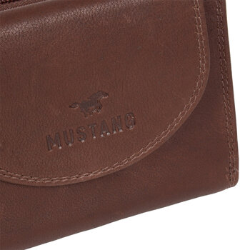 MUSTANG UDINE WALLET DAMSKI SKÓRZANY PORTFEL POJEMNY NA KARTY SKÓRA BROWN 06.102201