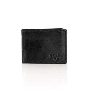 MUSTANG UDINE WALLET MĘSKI SKÓRZANY PORTFEL PREMIUM POJEMNY NA KARTY SKÓRA BLACK 06.101900