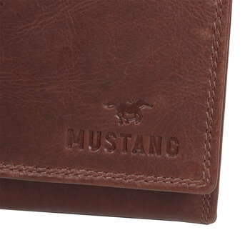 MUSTANG UDINE WALLET UNIWERSALNY SKÓRZANY PORTFEL PREMIUM POJEMNY NA KARTY SKÓRA BROWN 06.102401