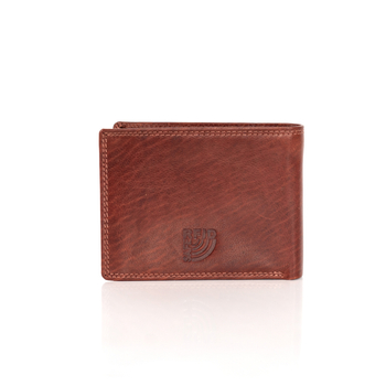 MUSTANG Udine Wallet Side Opening MĘSKI SKÓRZANY PORTFEL PREMIUM POJEMNY NA KARTY SKÓRA BROWN 06.101901