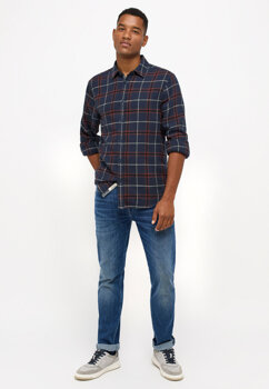 Męska Koszula MUSTANG Clemens Blue Flannel Big Check Blue 1014496 12513