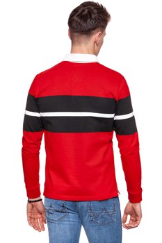 POLO WRANGLER LS RUGBY POLO SALSA RED W7B73GSWN