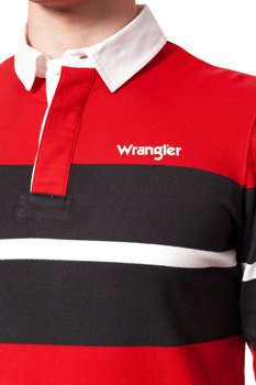 POLO WRANGLER LS RUGBY POLO SALSA RED W7B73GSWN