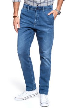 SPODNIE MATERIAŁOWE MĘSKIE MUSTANG RealX Chino DENIM BLUE 1008081 5000 582